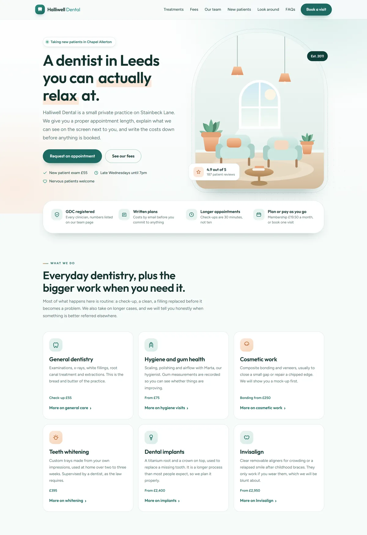 Halliwell Dental practice demo homepage